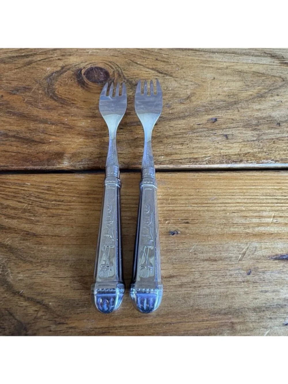 Gazola INOX Brazil FORK Rural Farm Horse Country Replacement VINTAGE Set Of 2